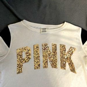 PINK black white gold tee bling